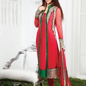 Salwar Kameez: Carrot Salwaar Kameez with Gota Work