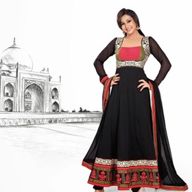 Salwar Kameez: Classy Black Embroiderd Anarkali Suit